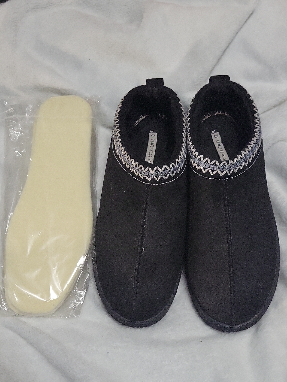 Streetwear Society Black Size 10 Faux Suede Slip In Shoes With New Insoles